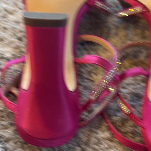 Nina Pink Strappy Heels with rhinestone detailing  dainty straps - Picture 6 of 8